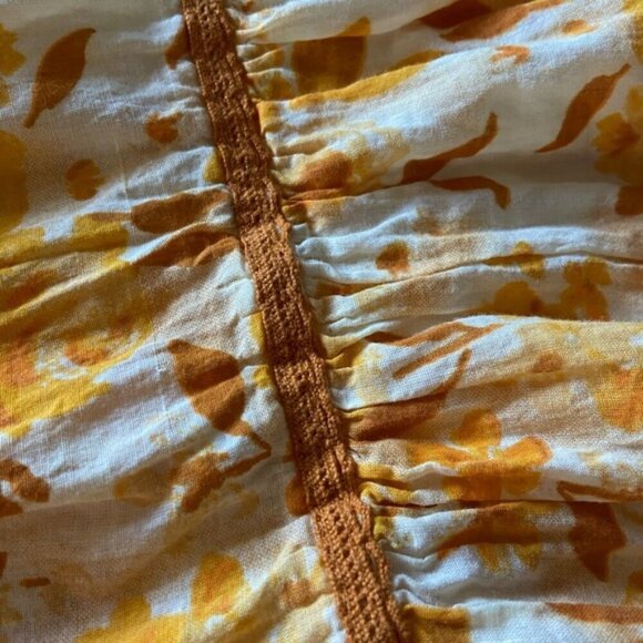 Unknown Brand Hippie Boho Wide Leg Flare Yellow Floral Pants Child Size 12-13 - Picture 4 of 7